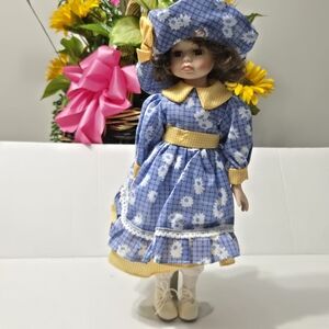 Blue and Yellow Floral Dress Doll